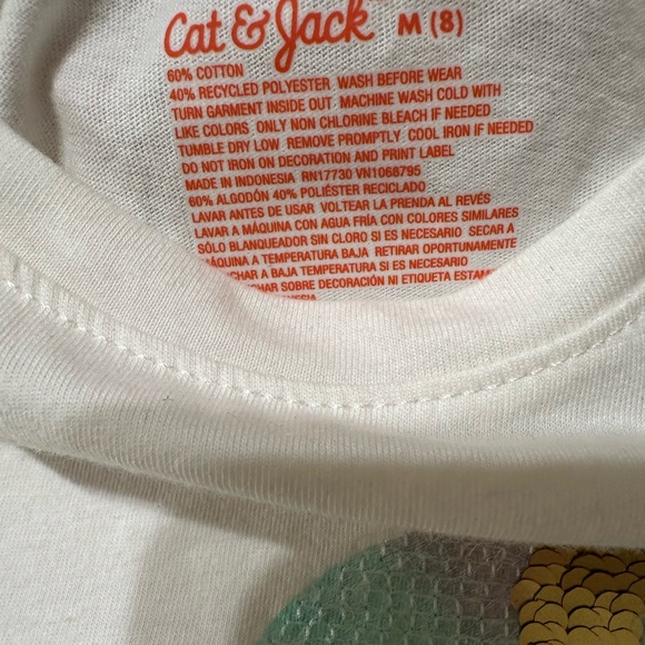 Cat & Jill White Unicorn Long Sleeves Size 8 (Medium) Top BNWT - Picture 3 of 4